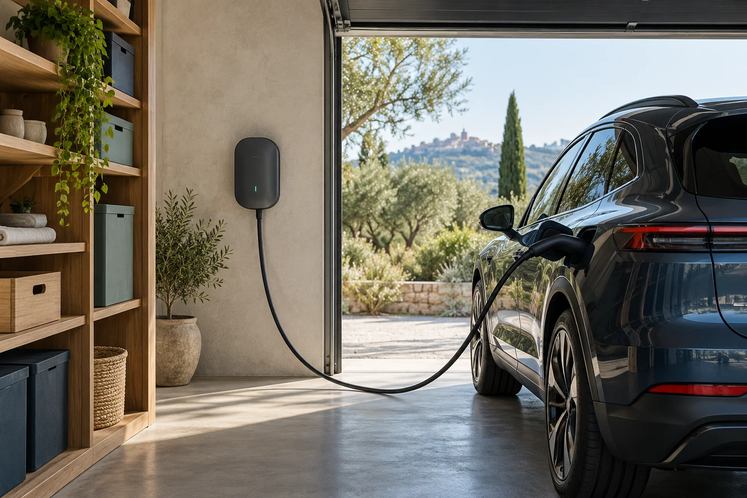 Illustration de recharge électrique à domicile